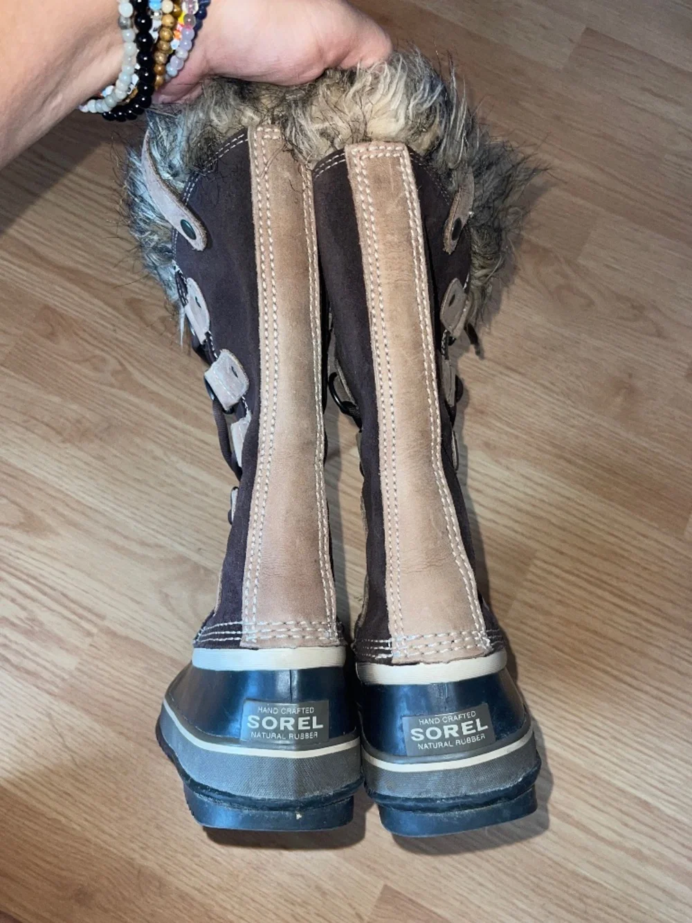 SOREL Joan Of Arctic 1540 Tall Faux Fur Waterproof Lace Up Snow‎ Winter Boots 7